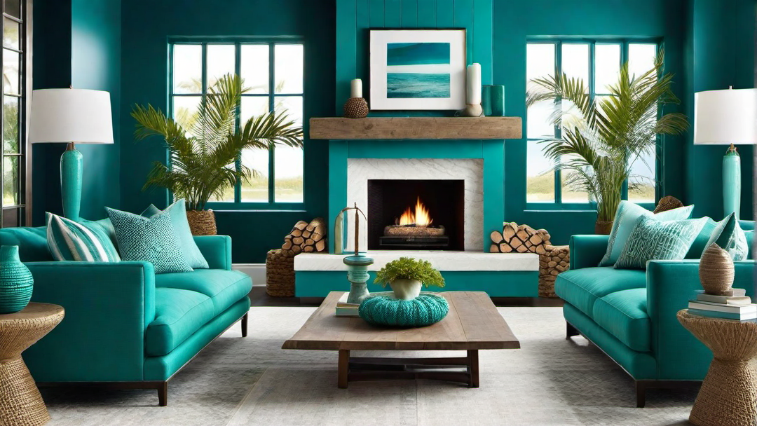 Turquoise Teal: Infusing Relaxing Coastal Vibes into the Fireplace