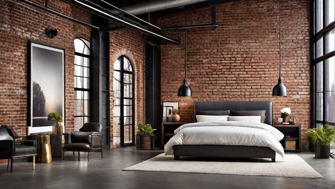 Urban Oasis: Industrial-Inspired Guest Room with City Views