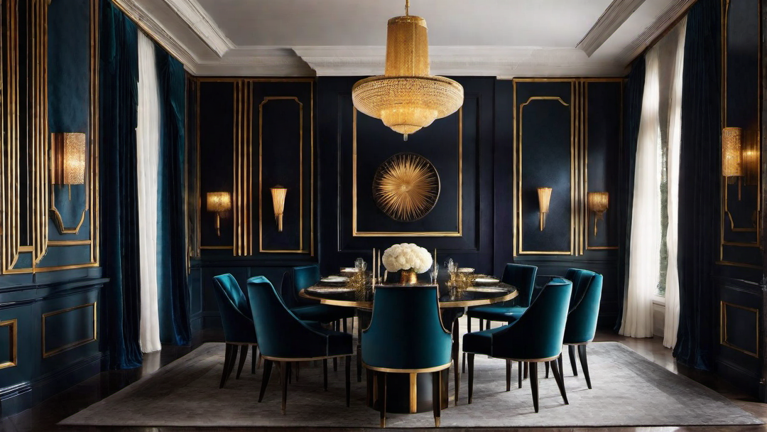 Velvet Splendor: Rich Fabrics and Textures in Art Deco Dining Room Decor