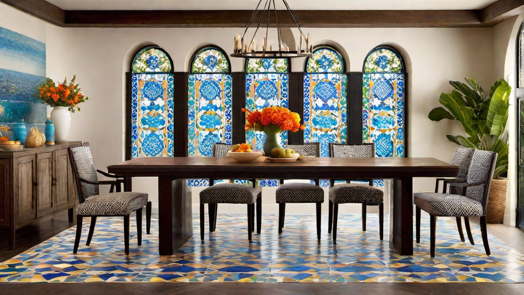 Vibrant Patterns: Mediterranean Inspired Textiles for Dining Room Decor
