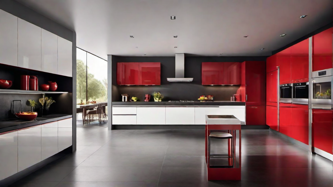 Vibrant Red: Bold Cabinets for a Striking Kitchen Design