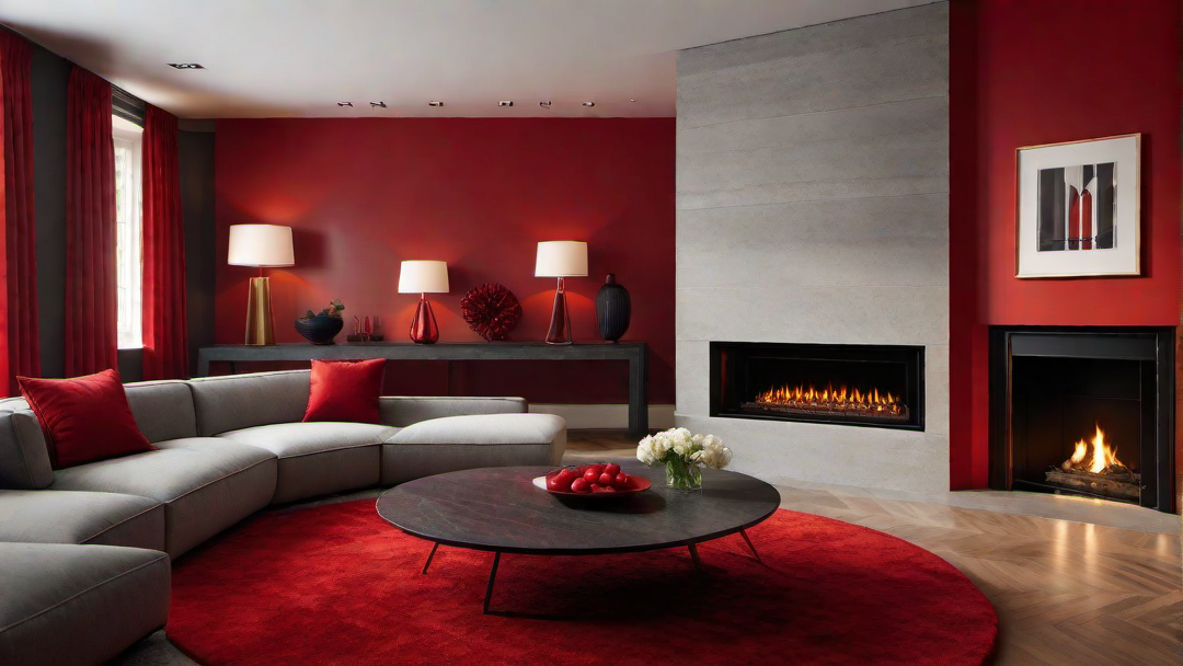 Vibrant Red: Bold and Contemporary Fireplace Design
