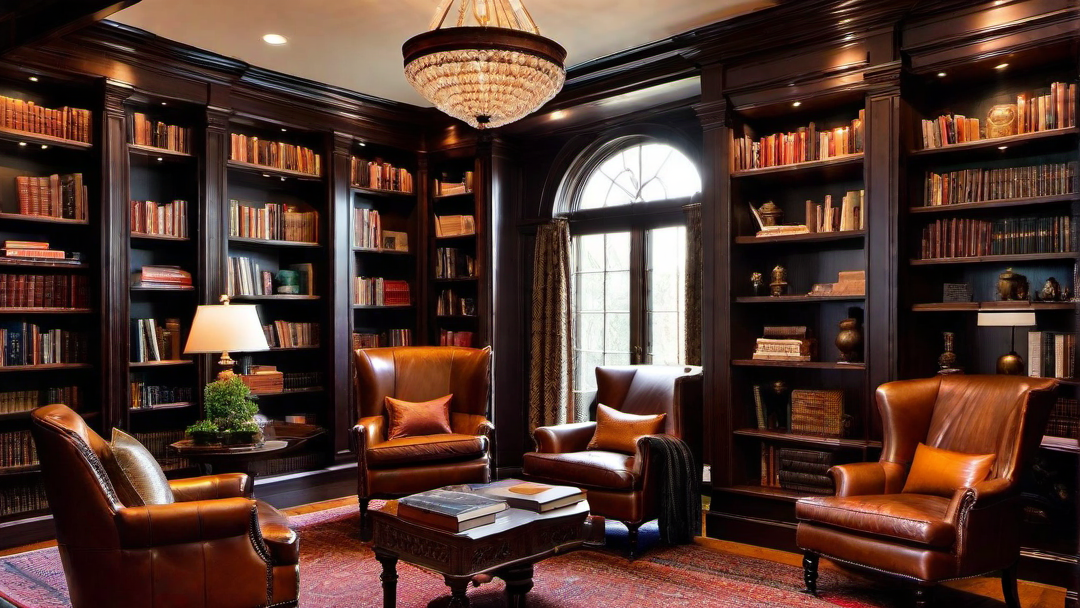 Victorian House Library: Rich Wood Paneling and Cozy Reading Nooks