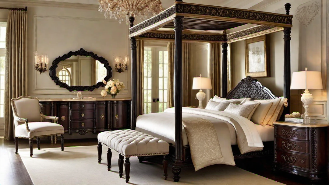 Vintage Elegance: Guest Room with Old-World Glamour and Antique Touches