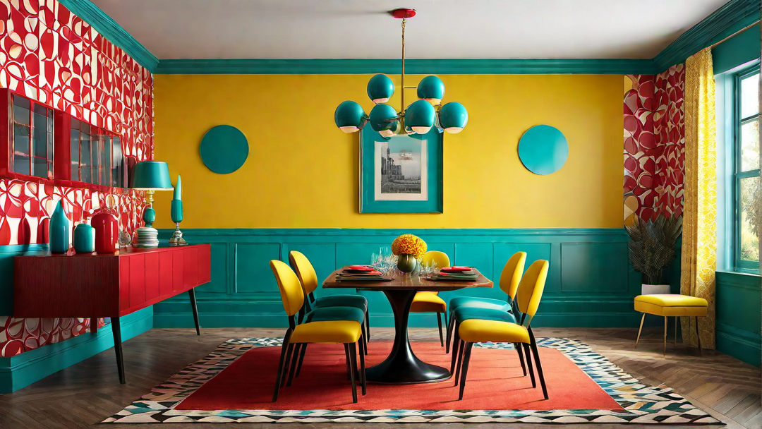Vintage Glamour: Colorful Retro Dining Room Design