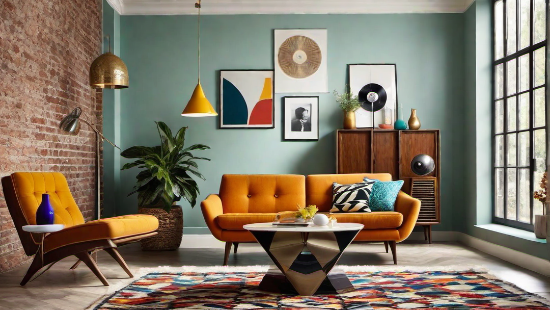 Vintage Vibes: Incorporating Bright Retro Colors for a Nostalgic Living Room