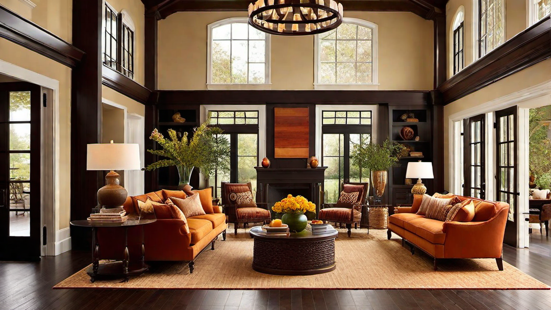 Warm Color Palettes in Colonial-Style Great Rooms