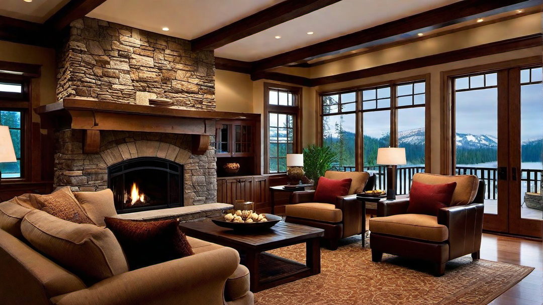 Warm and Inviting: Fireplace Features in Craftsman Style Great Rooms
