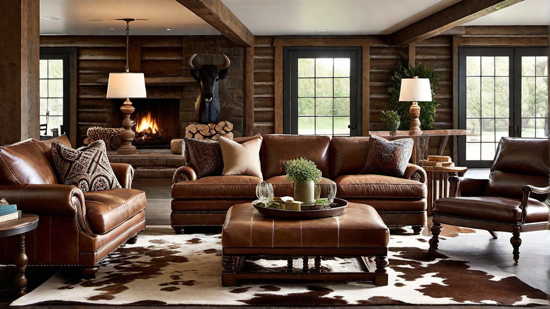 Western Inspired: Cowhide Rugs and Leather Furniture