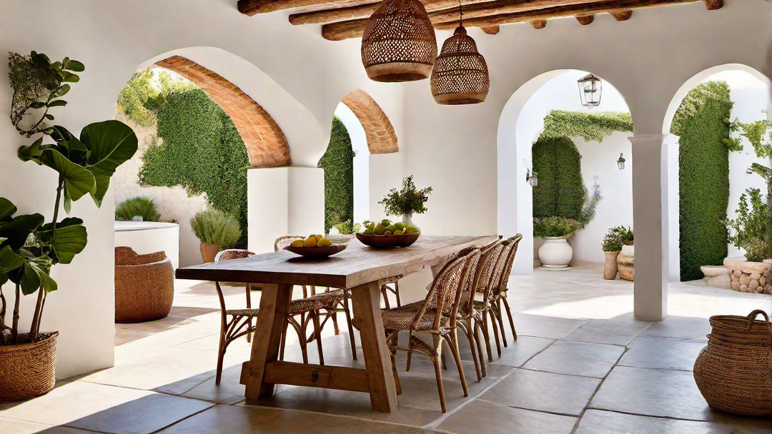 Whitewashed Walls: Bright and Airy Feel in Mediterranean Dining Rooms