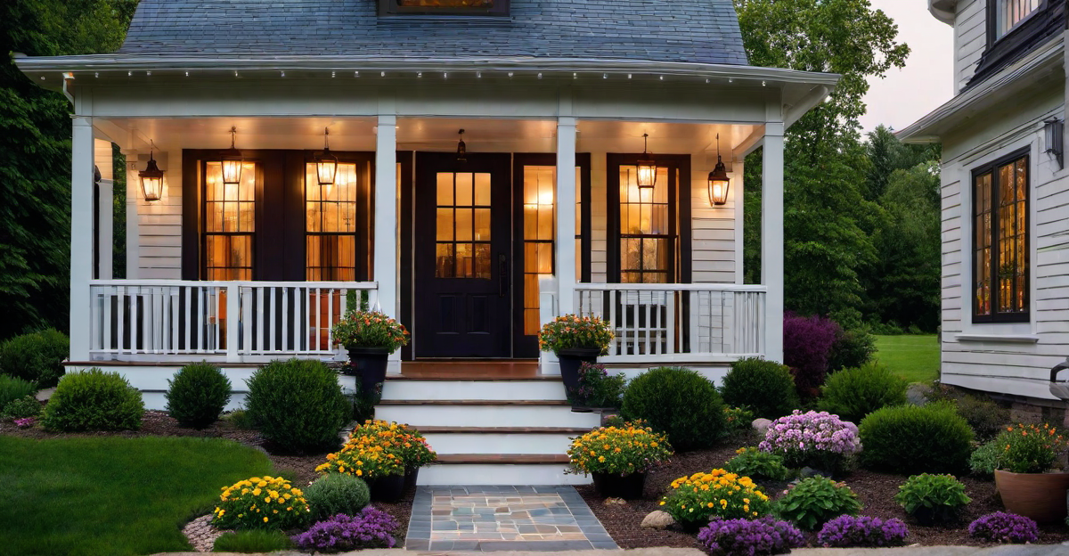 Colorful Front Porch: Welcoming Entryway with Craftsman Charm