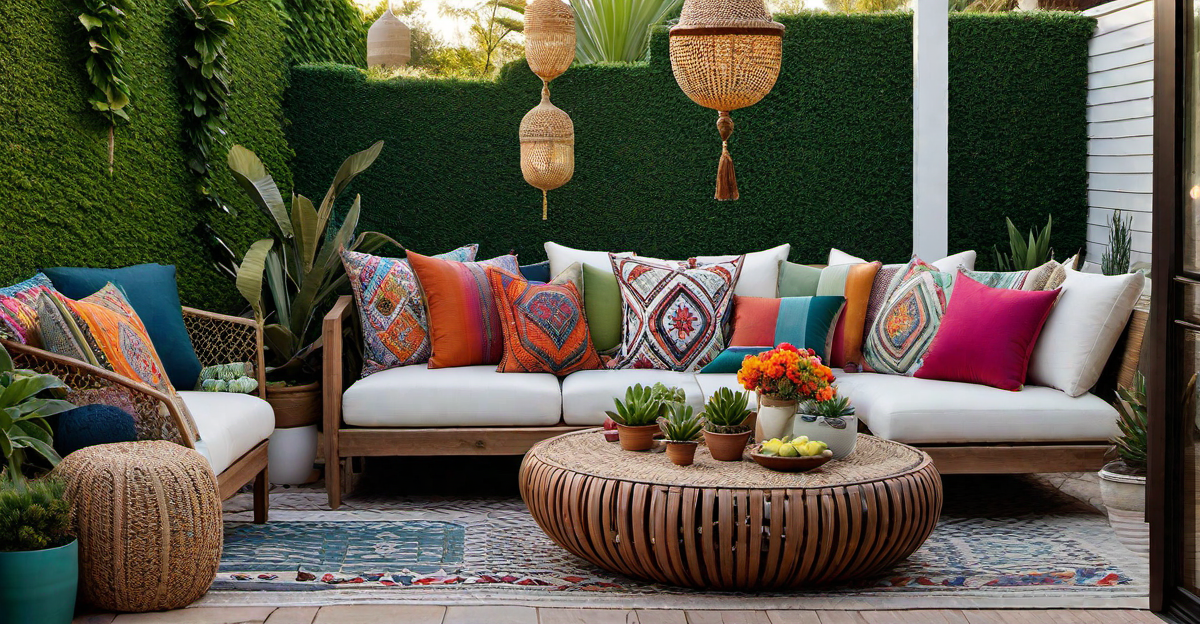 Colorful Oasis: Bohemian Bungalow Gardens and Outdoor Spaces