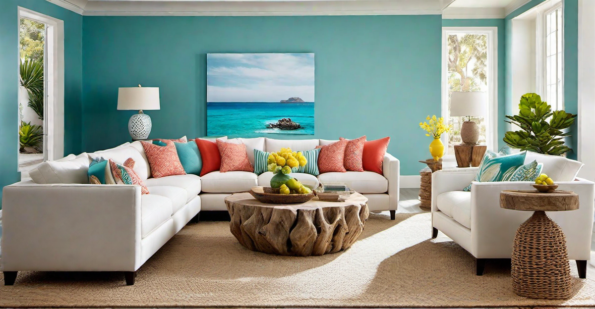Incorporating Vibrant Coastal Colors in the Living Room