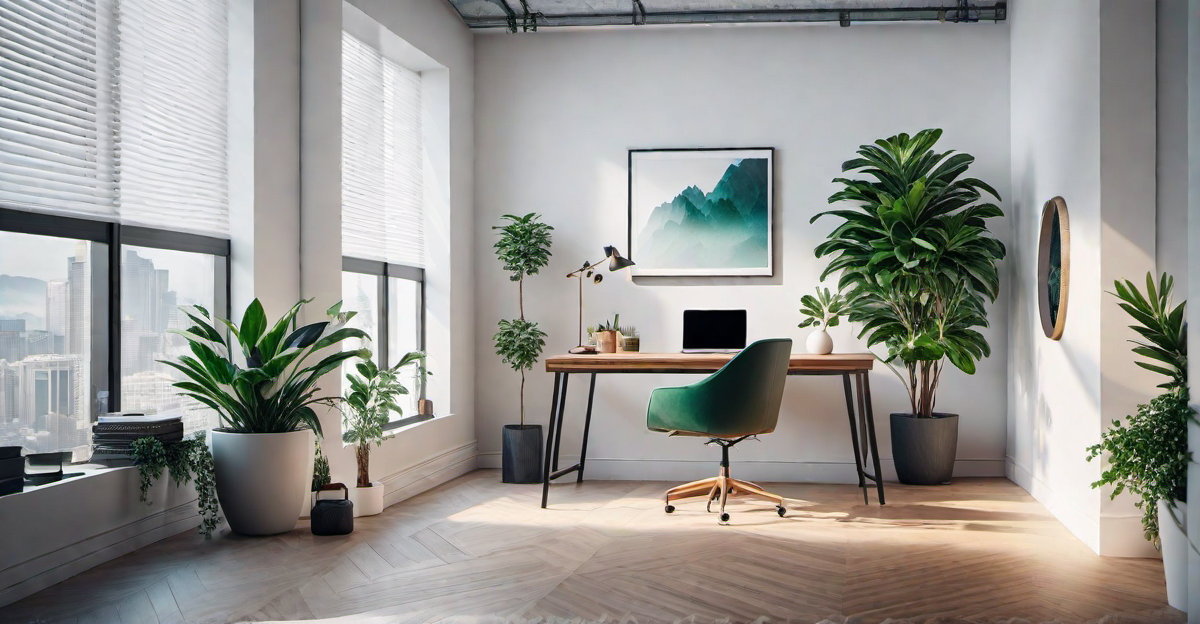 Minimalist Energy: Clean and Bright Workspace Design