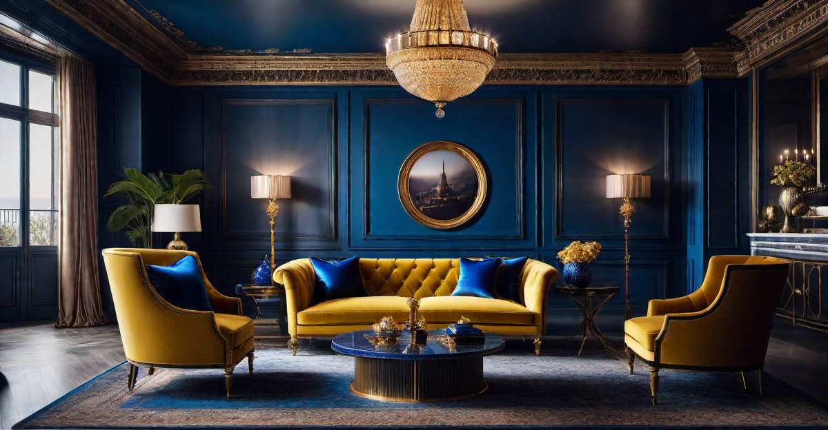 Royal Blue Splendor: Cobalt Couches in Luxurious Living Spaces