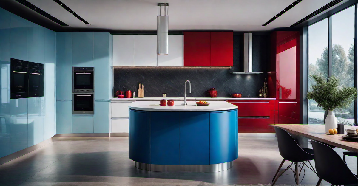 Sleek and Modern: Incorporating Bold Hues in a Contemporary Kitchen Design