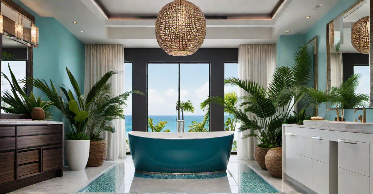 Tropical Bathroom: Refreshing Spa-Like Escape