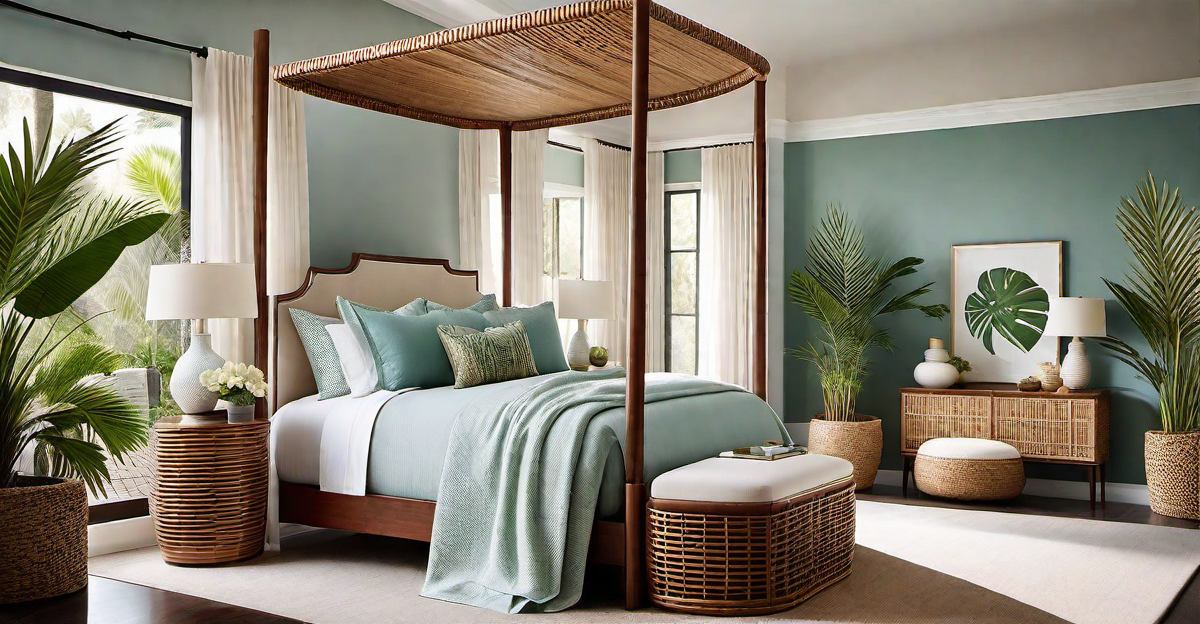 Tropical Bedroom: Tranquil Retreat with Island Flair