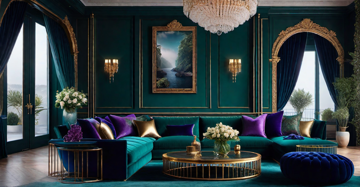 Velvet Mesmerism: Luxurious Jewel-Toned Throws for Elegant Living Room Seating