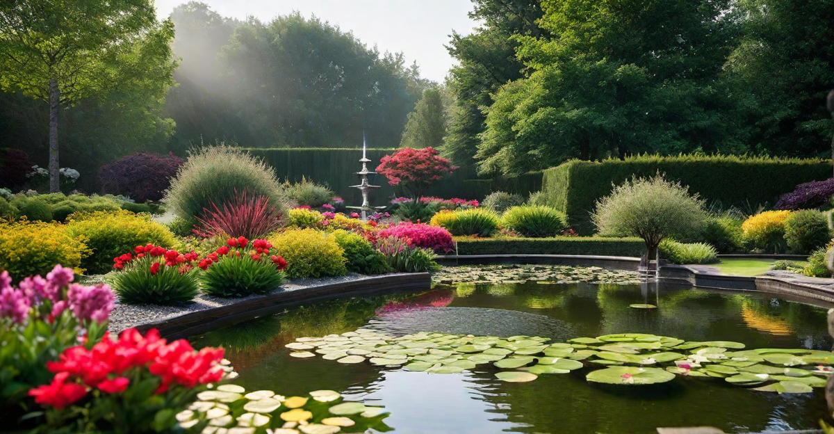 Water Features: Incorporating Colorful Blooms around Ponds and Fountains