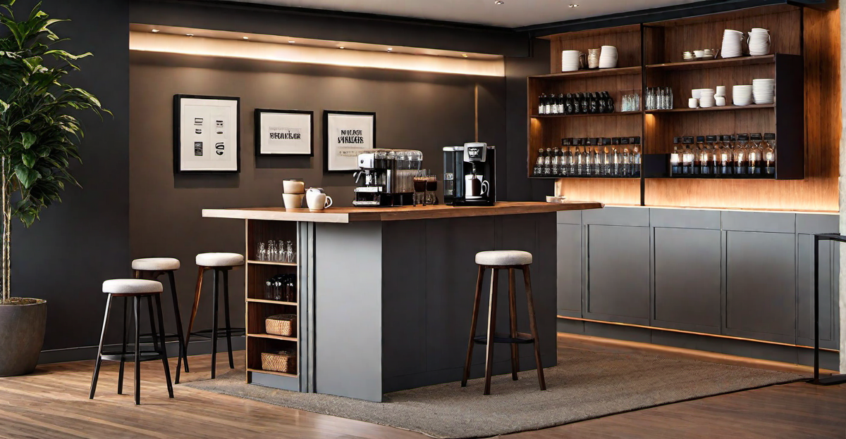 1. Cozy Corner: Creating a Charming Home Coffee Bar