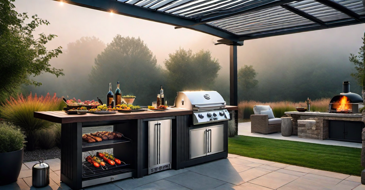 11. Customizable BBQ Grill Pit with Rotisserie Option
