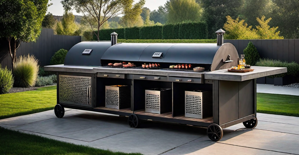 16. Industrial Style: Metal and Concrete BBQ Grill Pit