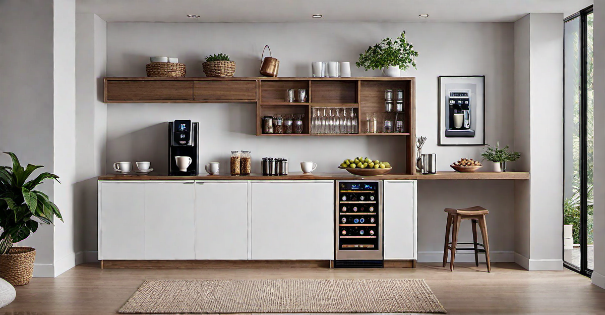 17. Multi-Functional Marvel: Combining Your Coffee Bar with Other Functional Spaces