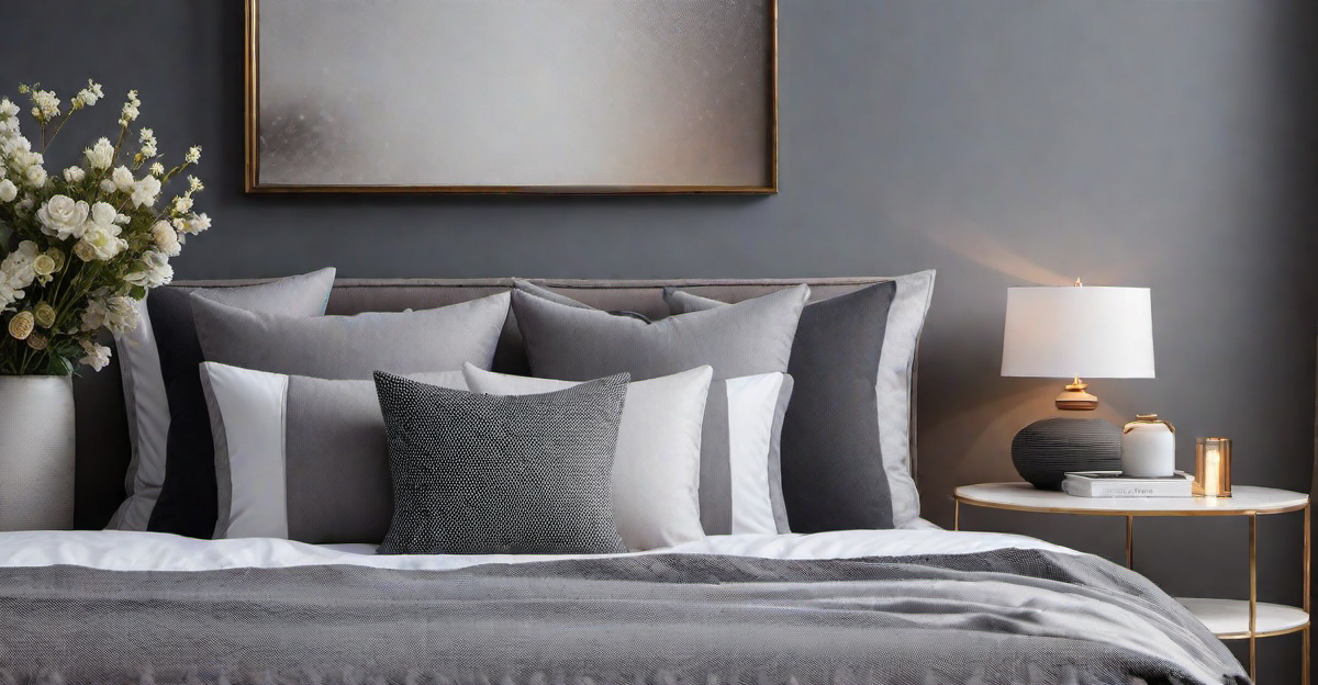 Achieving Tranquility: Grey Bedroom with Soft Lighting and Relaxing Aura