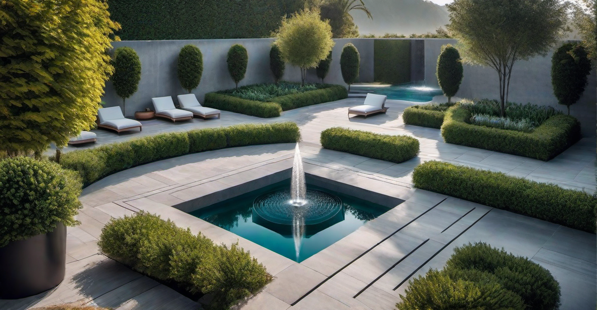Artful Interplay: Breeze Block Paving and Water Features