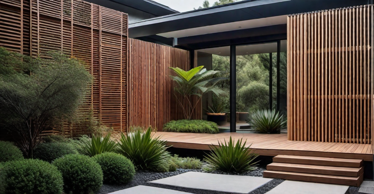 Asian Influence: Zen-Inspired Wood Slat Exterior Wall