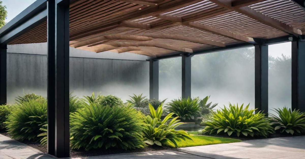Carport with Garden Feature: Blending Nature and Shelter