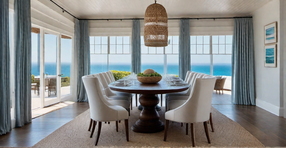 Dining Area: Seaside Inspired Dining with Farmhouse Touches