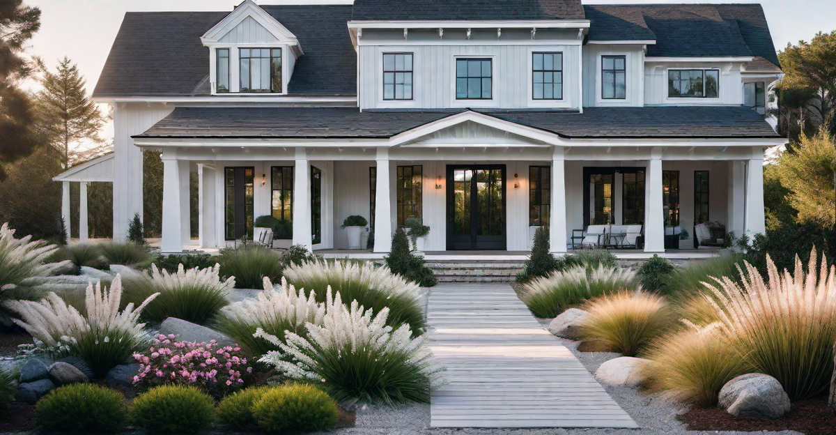 Exterior: Coastal-Inspired Architecture and Landscaping