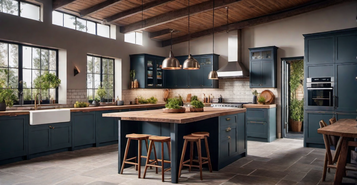 Functional Farm Kitchen: Efficient and Stylish Space for Cooking and Gathering