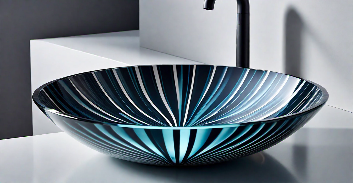 Futuristic Appeal: Acrylic Resin Sink with Geometric Patterns