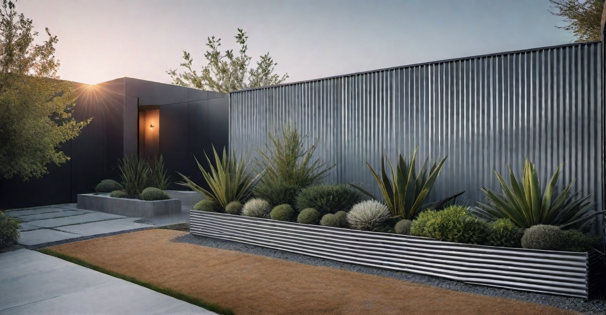 Light and Airy: Open Design Corrugated Metal Fence Panels