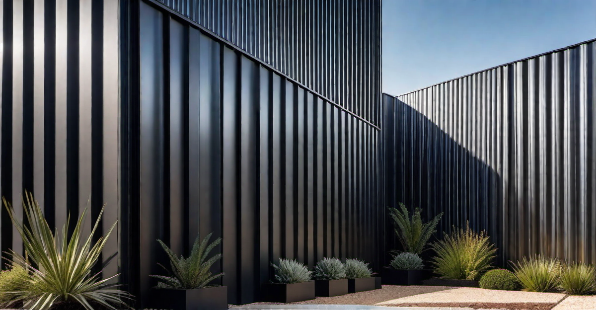 Minimalist Appeal: Sleek and Straightforward Corrugated Metal Fence