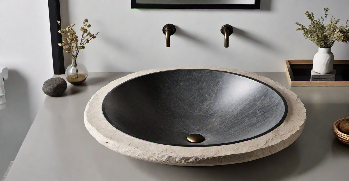 Natural Beauty: Stone Basin Sink with Organic Shapes