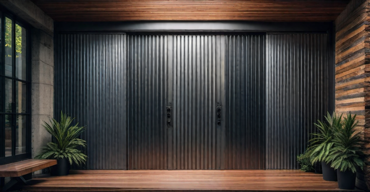 Statement Piece: Corrugated Metal Door as a Focal Point