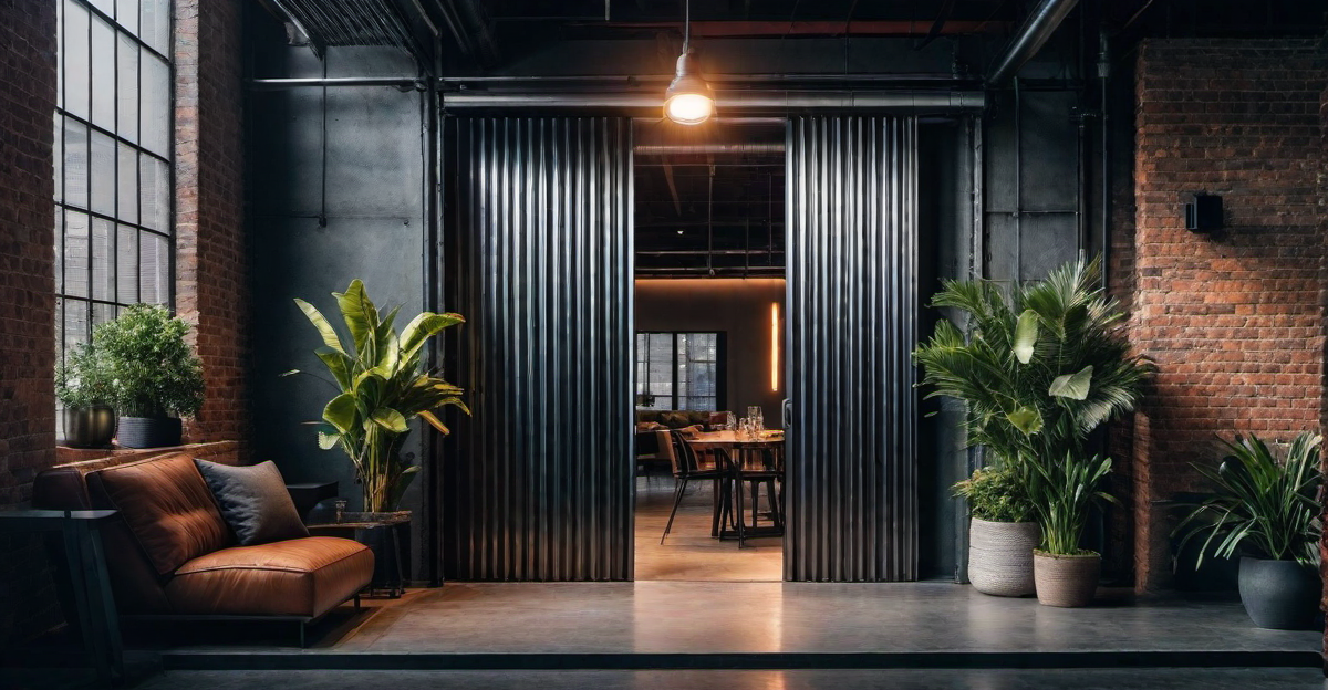 Urban Appeal: Corrugated Metal Door in City Loft Interiors
