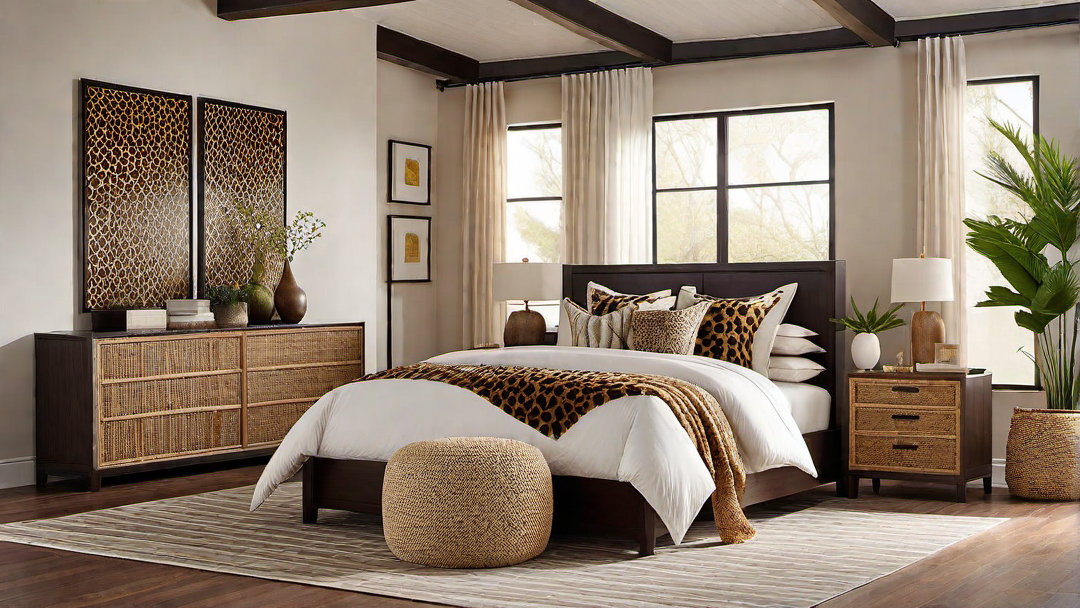 African Safari Inspired Bedroom with Animal Prints
