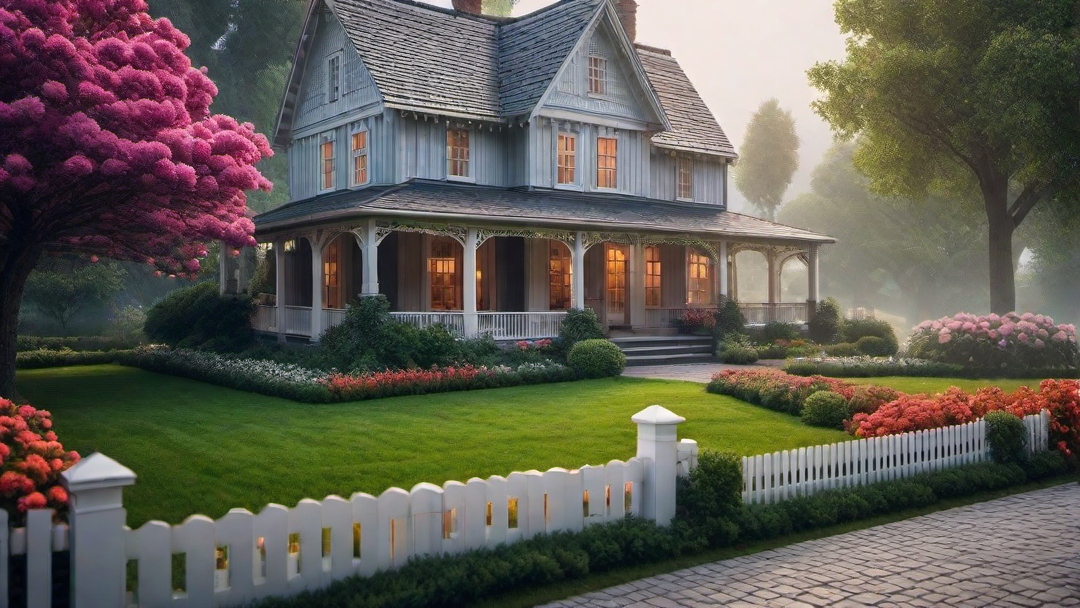 Charming Farmhouse with Picket Fence and Garden