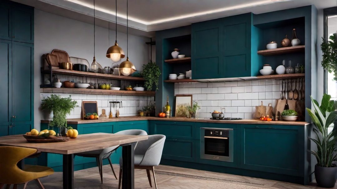 Colorful Chaos: Eclectic Kitchen with Mismatched Cabinets