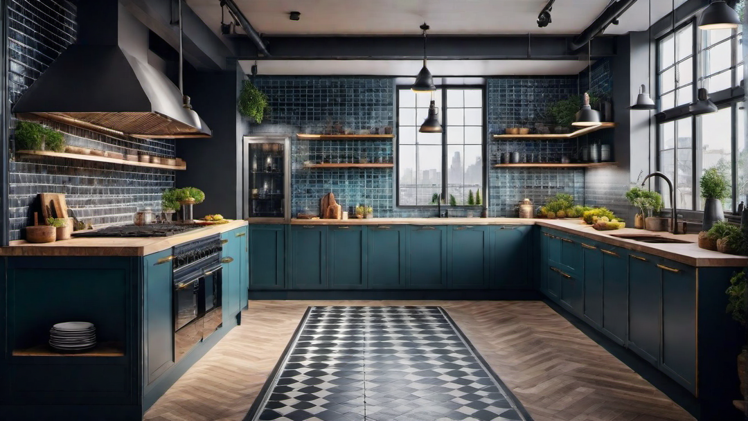 Industrial Fusion: Eclectic Kitchen with Metal Accents