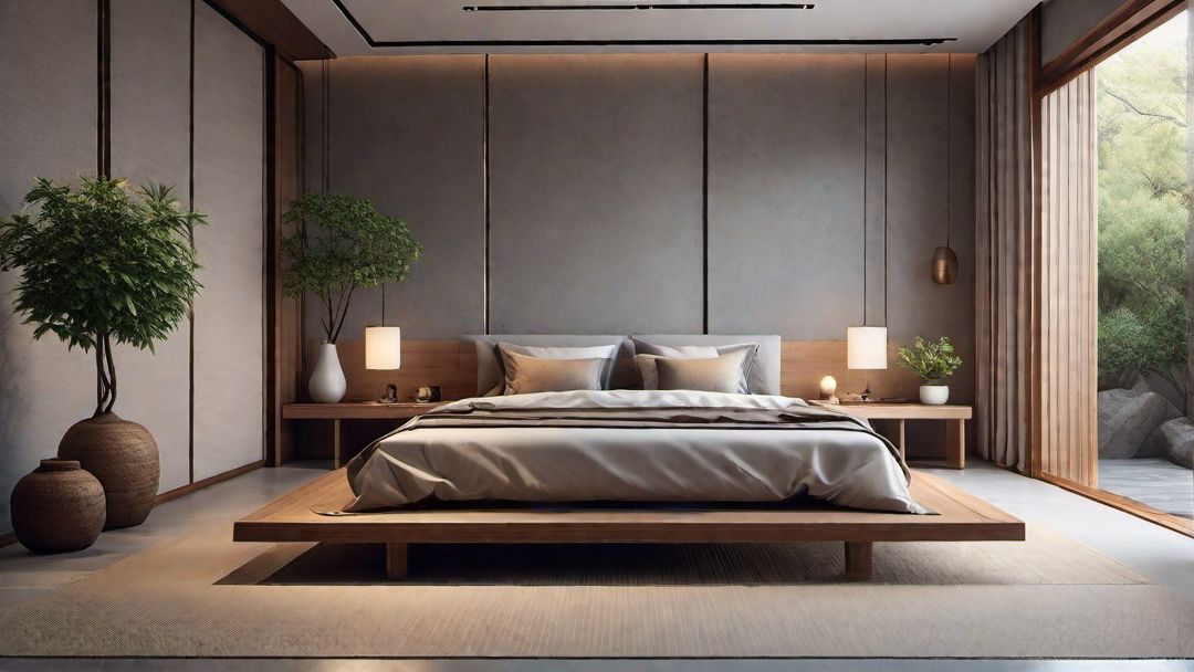Japanese Zen Bedroom with Tatami Mats and Shoji Screens
