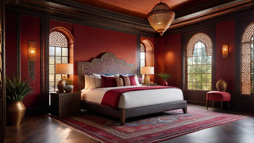 Moroccan Retreat: Bedroom with Intricate Mosaic Tiles