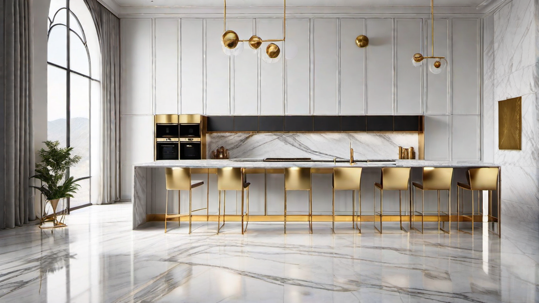 Luxurious Details: Marble Countertops and Gold Fixtures