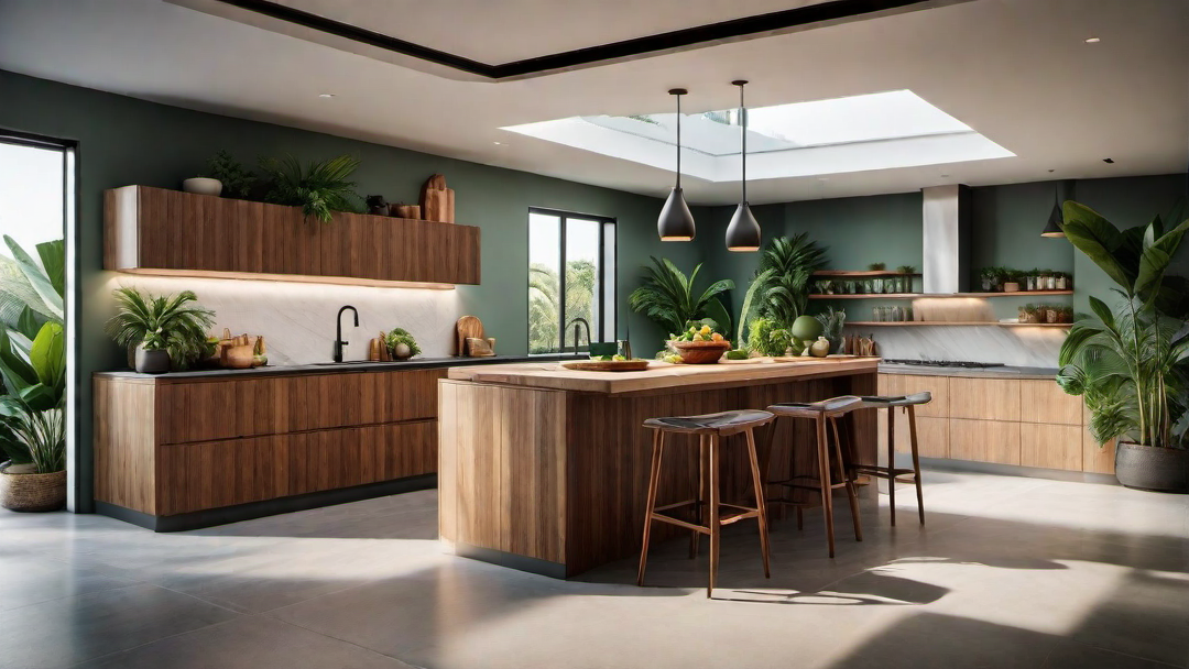 Tropical Paradise: Greenery and Organic Accents in the Kitchen