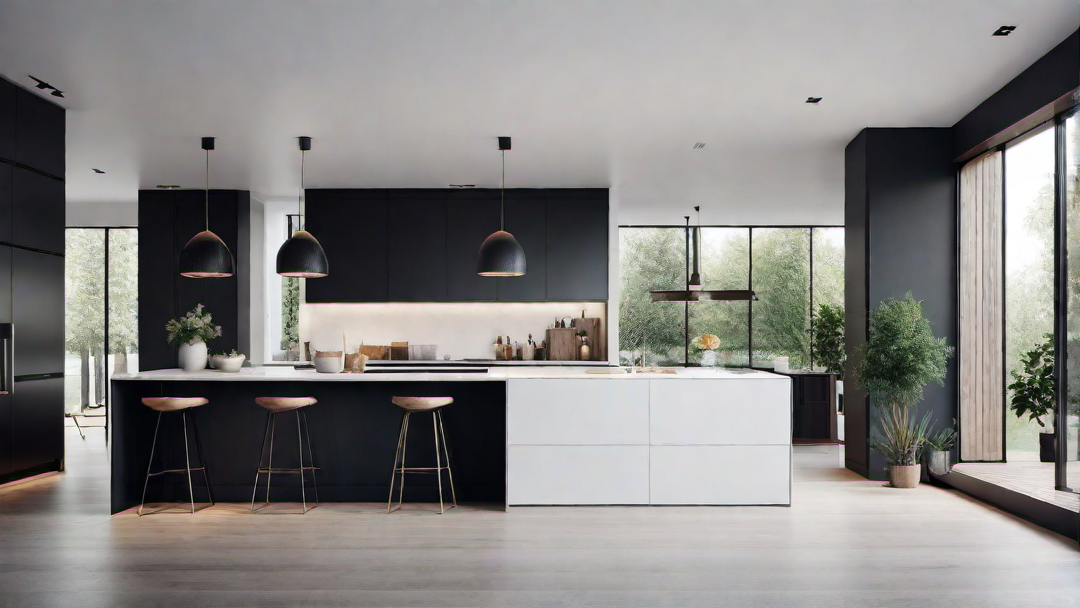 Monochromatic Beauty: Black and White Contrast in a Scandinavian Kitchen